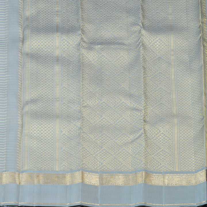 Hayagrivas Multi Colour Checks Handloom Kanjivaram Silk Saree with Grey Border KBD1968B15-1
