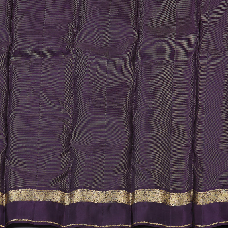 Hayagrivas Multi Colour Checks Handloom Kanjivaram Silk Saree with Plum Purple Border KBD1968B15-2