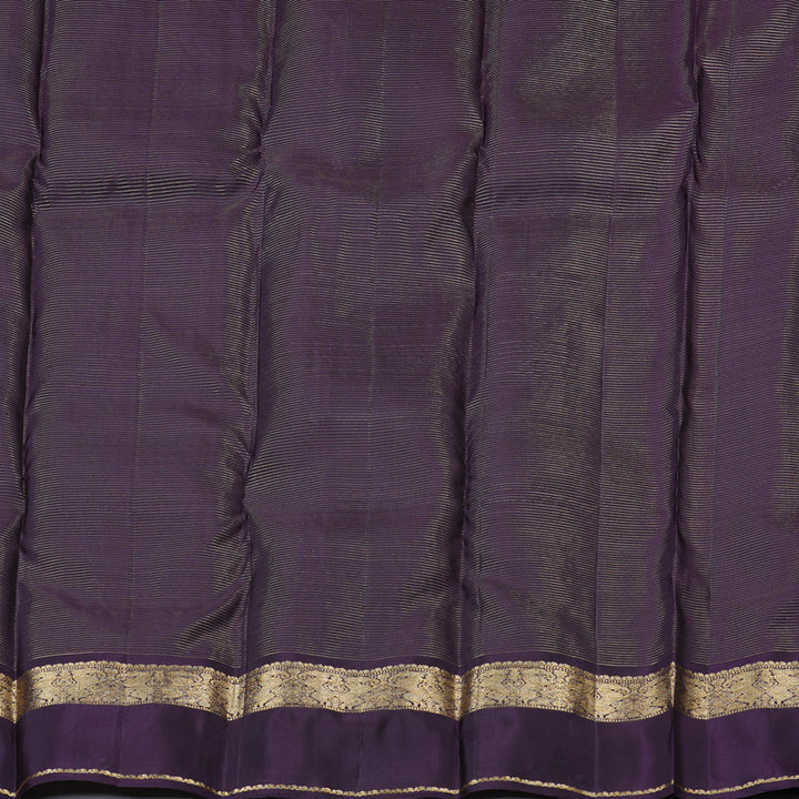 Hayagrivas Multi Colour Checks Handloom Kanjivaram Silk Saree with Plum Purple Border KBD1968B15-2
