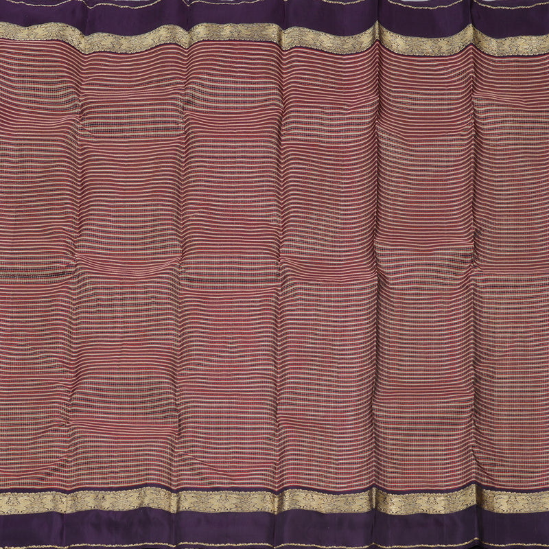 Hayagrivas Multi Colour Checks Handloom Kanjivaram Silk Saree with Plum Purple Border KBD1968B15-2