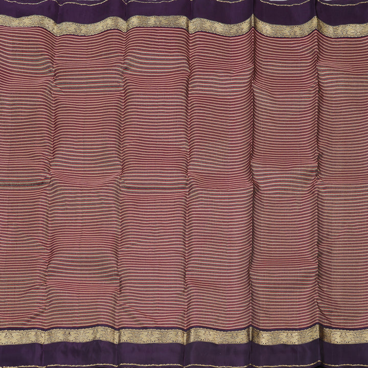 Hayagrivas Multi Colour Checks Handloom Kanjivaram Silk Saree with Plum Purple Border KBD1968B15-2