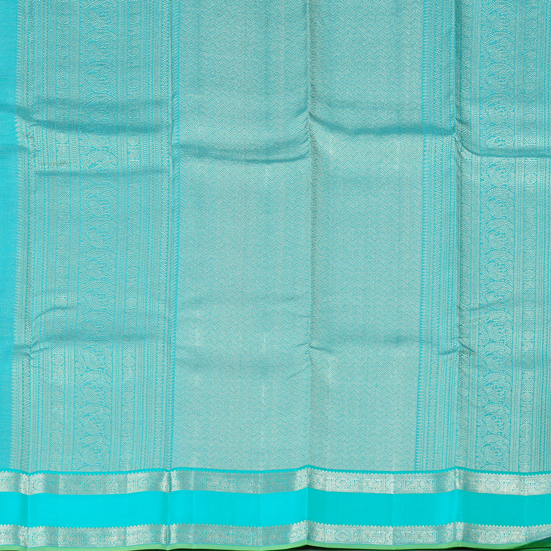 Hayagrivas Dark Purple Handloom Kanjivaram Silk Saree with Sea Blue Border KBD1968B4-1