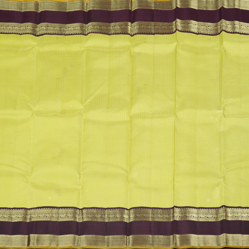 Hayagrivas Handloom Kanjivaram Silk Saree in Luminous Light Lemon Yellow KBD1968B7-2