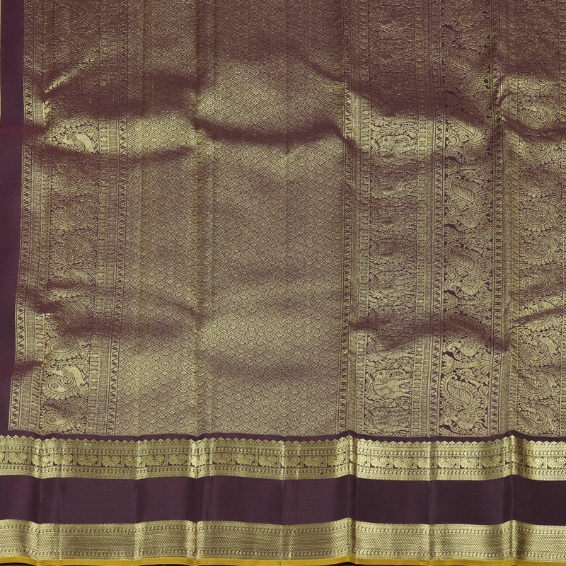 Hayagrivas Handloom Kanjivaram Silk Saree in Luminous Light Lemon Yellow KBD1968B7-2
