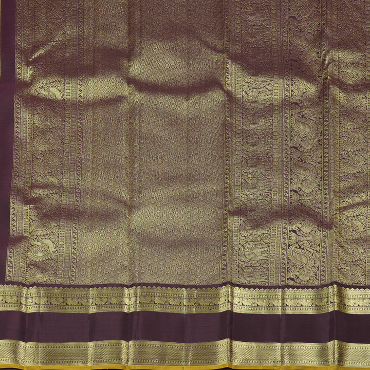 Hayagrivas Handloom Kanjivaram Silk Saree in Luminous Light Lemon Yellow KBD1968B7-2