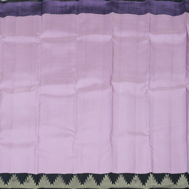 Hayagrivas Lavender Handloom Kanjivaram Silk Saree with Black Border KBD1968B8-2