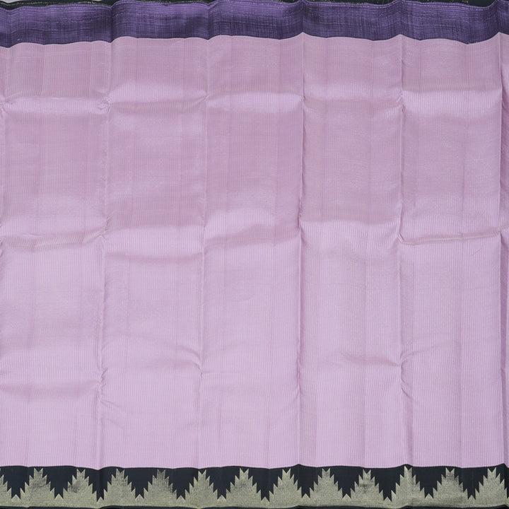 Hayagrivas Lavender Handloom Kanjivaram Silk Saree with Black Border KBD1968B8-2