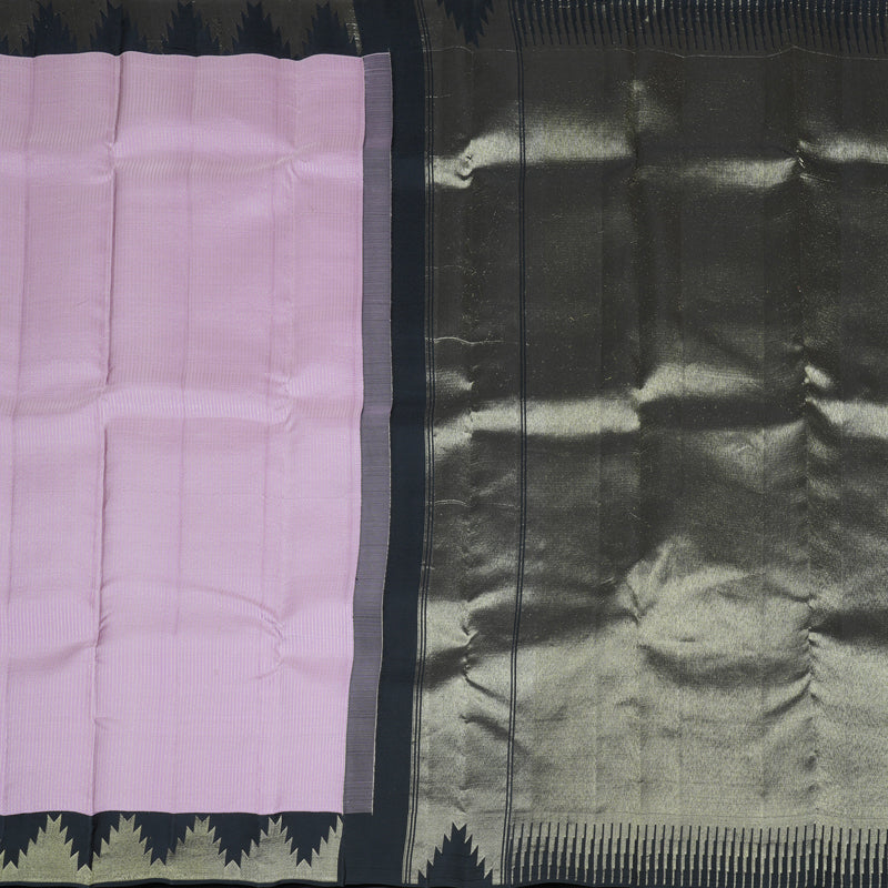 Hayagrivas Lavender Handloom Kanjivaram Silk Saree with Black Border KBD1968B8-2