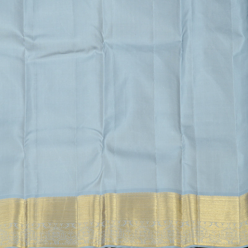 Hayagrivas Lemon Yellow Handloom Kanjivaram Silk Saree with Silver Grey Border KBD1969B2-1