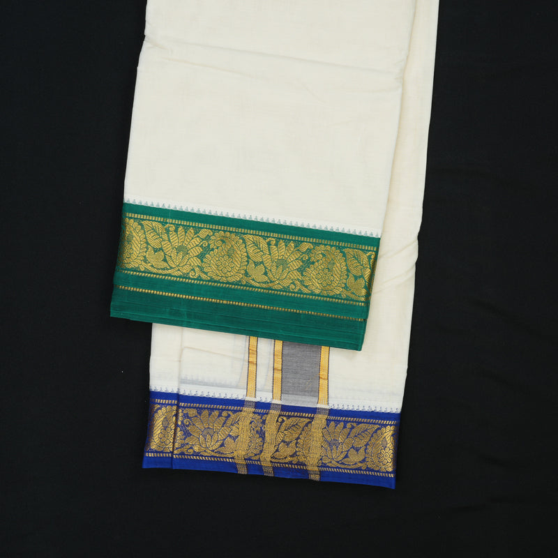 Hayagrivas Handloom 10*6 Cotton Dhothi KBD1970B2-1