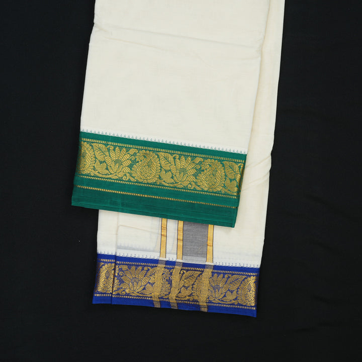 Hayagrivas Handloom 10*6 Cotton Dhothi KBD1970B2-1