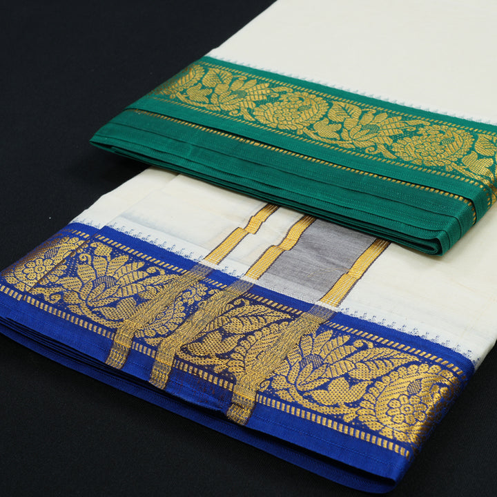 Hayagrivas Handloom 10*6 Cotton Dhothi KBD1970B2-1