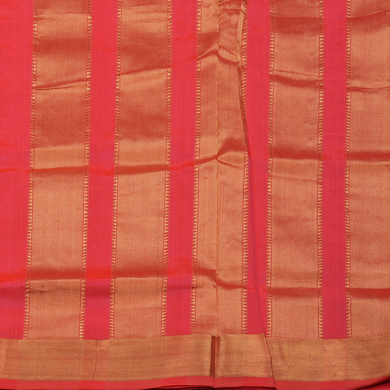 Hayagrivas Handloom Bright Pink Ten Yards Kanjivaram Silk Cotton Saree KBD1971B1-3