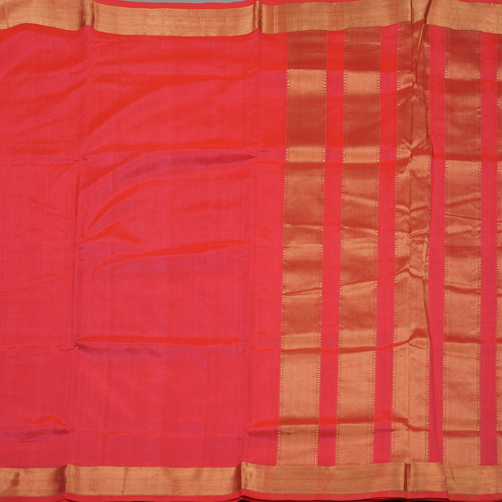 Hayagrivas Handloom Bright Pink Ten Yards Kanjivaram Silk Cotton Saree KBD1971B1-3