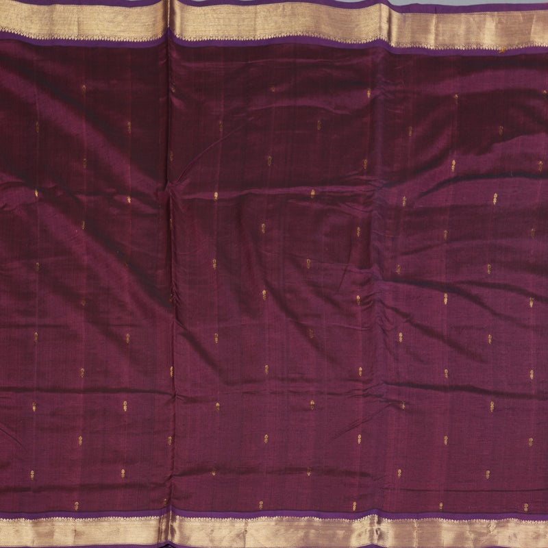 Hayagrivas Dark Mauve Ten Yards Pure Silk Cotton Saree KBD1971B2-4