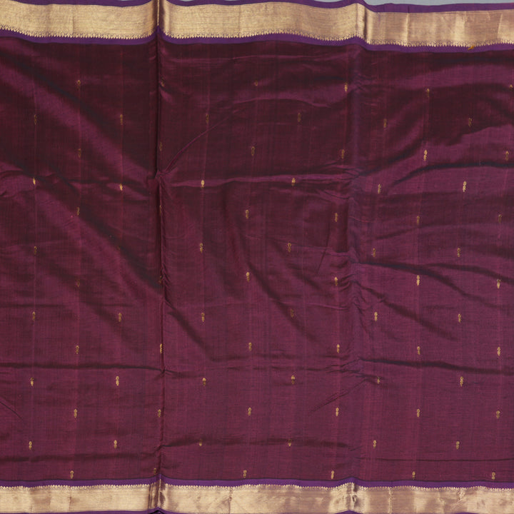 Hayagrivas Dark Mauve Ten Yards Pure Silk Cotton Saree KBD1971B2-4