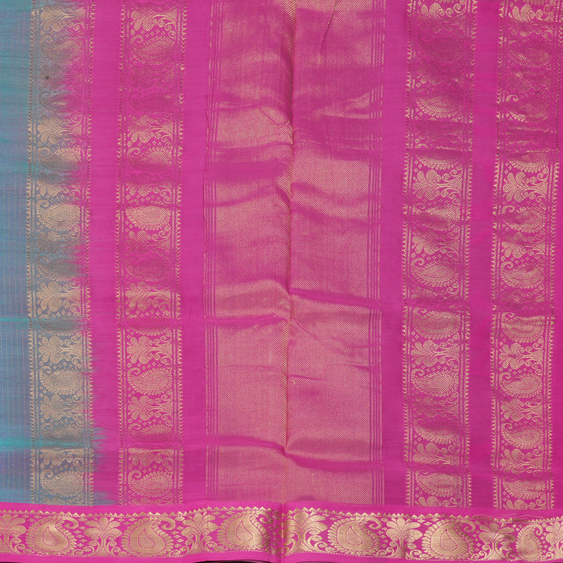 Hayagrivas Yellowish-Green Ten Yards Pure Silk Cotton Saree KBD1971B3-1