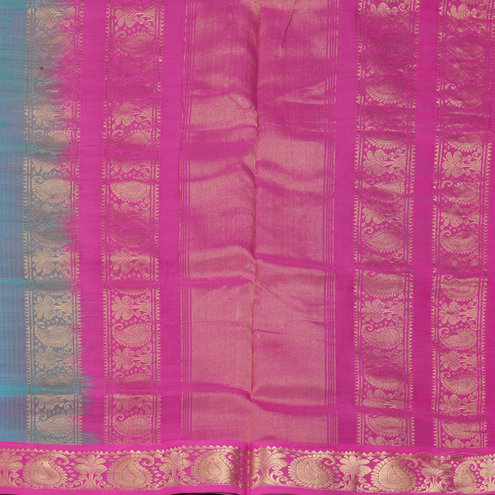 Hayagrivas Yellowish-Green Ten Yards Pure Silk Cotton Saree KBD1971B3-1