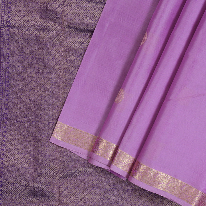 Hayagrivas Lavender Handloom Kanjivaram Silk Saree KBD1972B2-7