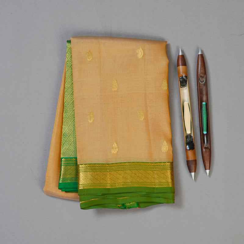 Hayagrivas Sandal Handloom Kanjivaram Silk Saree with Green Border KBD1972B3-11