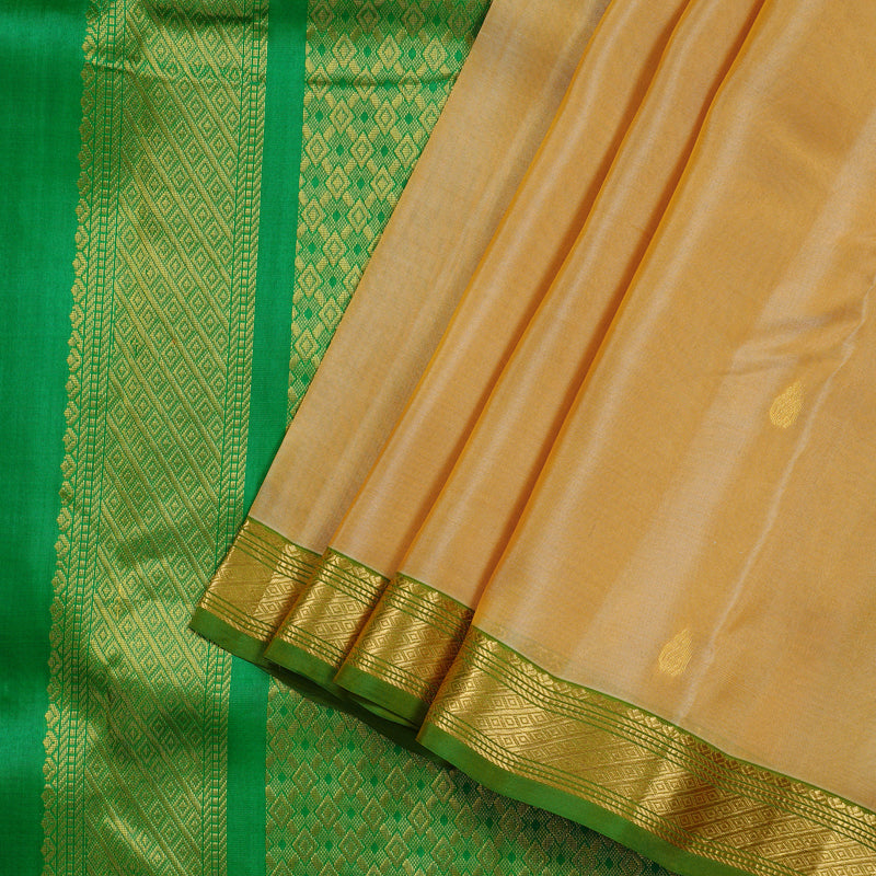 Hayagrivas Sandal Handloom Kanjivaram Silk Saree with Green Border KBD1972B3-11