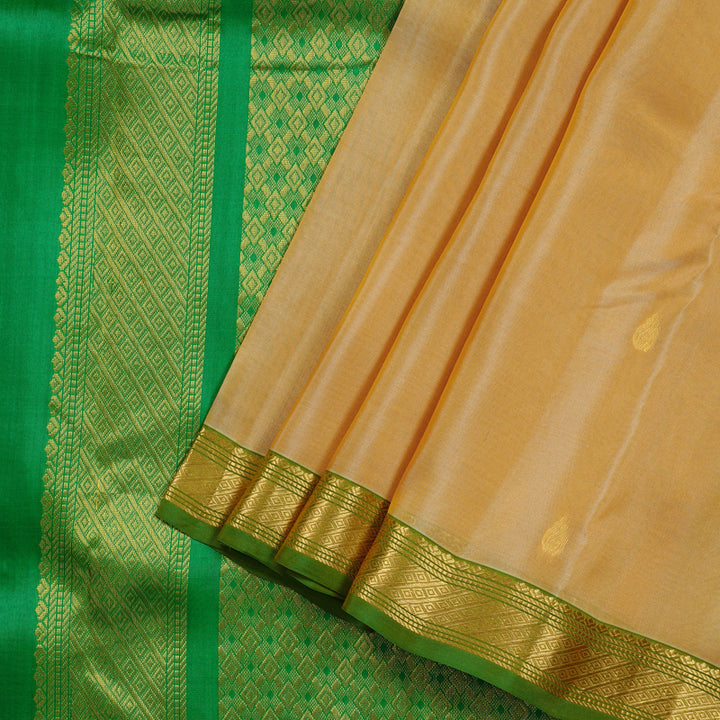 Hayagrivas Sandal Handloom Kanjivaram Silk Saree with Green Border KBD1972B3-11