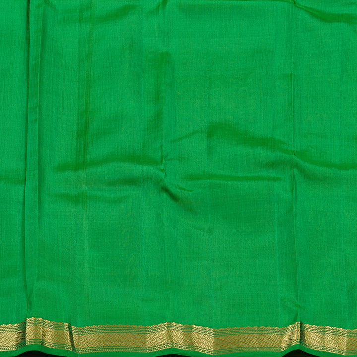 Hayagrivas Yellow Handloom Kanjivaram Silk Saree with Green Border KBD1972B3-8