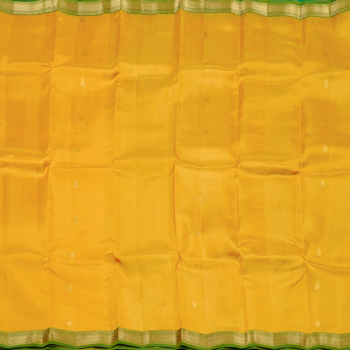 Hayagrivas Yellow Handloom Kanjivaram Silk Saree with Green Border KBD1972B3-8
