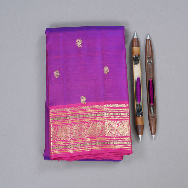 Hayagrivas Handloom Kanjivaram Silk Saree in Opulent Purple KBD1975B1-1