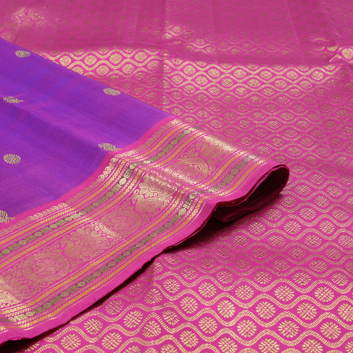Hayagrivas Handloom Kanjivaram Silk Saree in Opulent Purple KBD1975B1-1