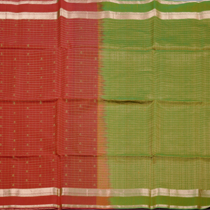 Hayagrivas Handloom Kora Silk Cotton Saree in Majestic Red KBD1978B1-3