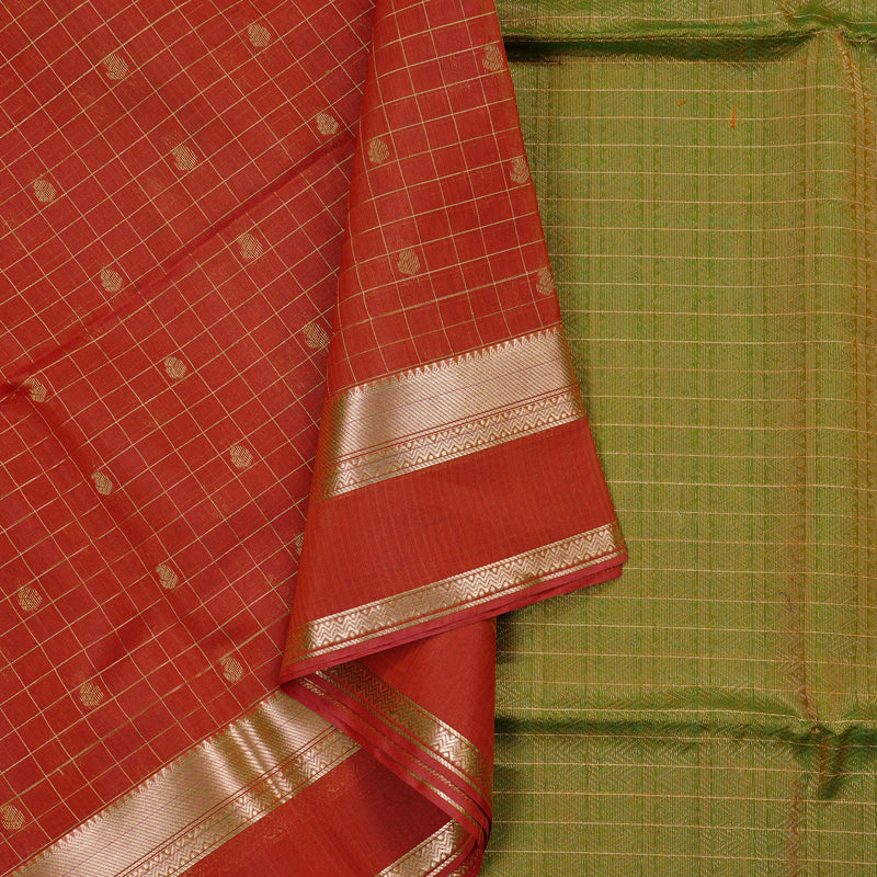 Hayagrivas Handloom Kora Silk Cotton Saree in Majestic Red KBD1978B1-3