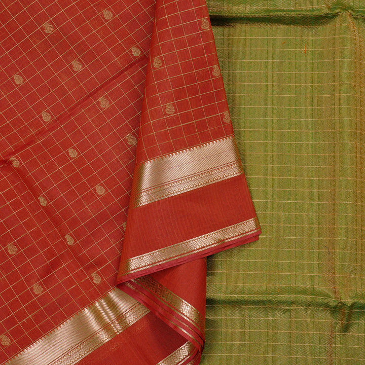Hayagrivas Handloom Kora Silk Cotton Saree in Majestic Red KBD1978B1-3