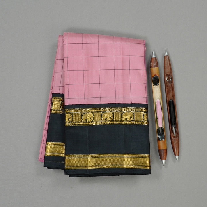 Hayagrivas Handloom Kanjivaram Silk Saree in Delicate Baby Pink KBD1981B11-1