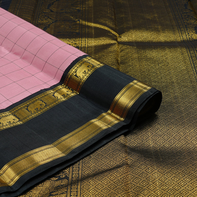 Hayagrivas Handloom Kanjivaram Silk Saree in Delicate Baby Pink KBD1981B11-1