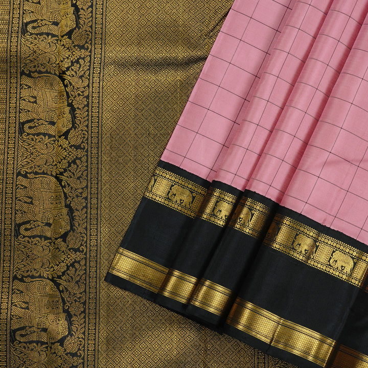 Hayagrivas Handloom Kanjivaram Silk Saree in Delicate Baby Pink KBD1981B11-1