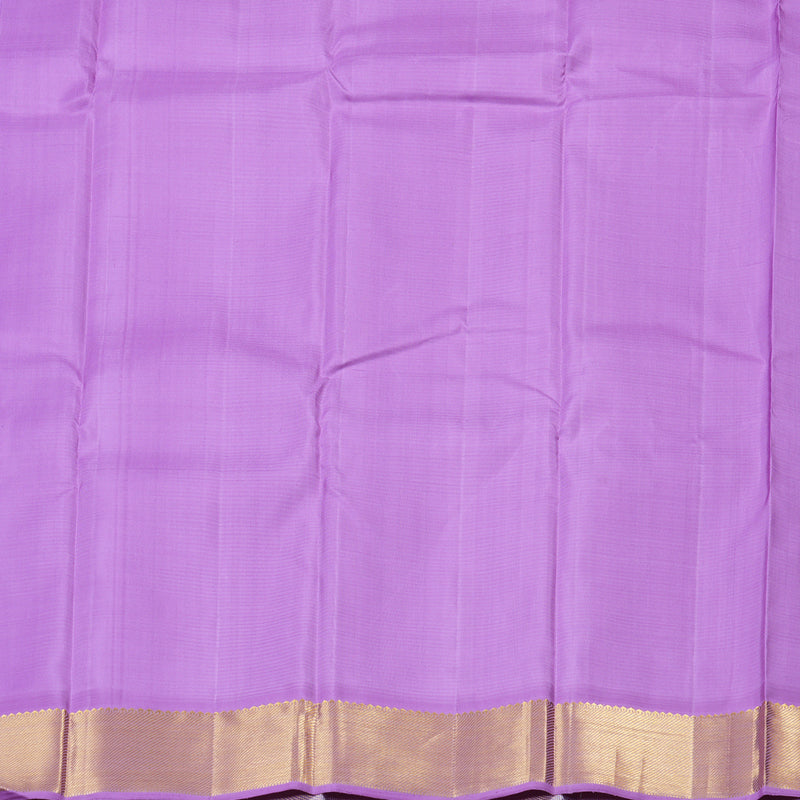 Hayagrivas Lavender With Sea Blue Muted Checks Handloom Kanjivaram Silk Saree with Lavender Border KBD1981B15-1