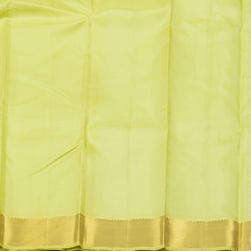 Hayagrivas Sea Blue Handloom Kanjivaram Silk Saree with Yellow Border KBD1981B15-2