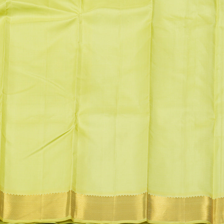 Hayagrivas Sea Blue Handloom Kanjivaram Silk Saree with Yellow Border KBD1981B15-2