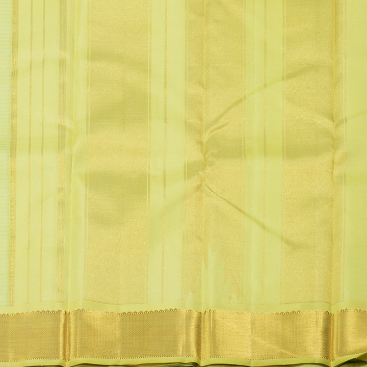 Hayagrivas Sea Blue Handloom Kanjivaram Silk Saree with Yellow Border KBD1981B15-2