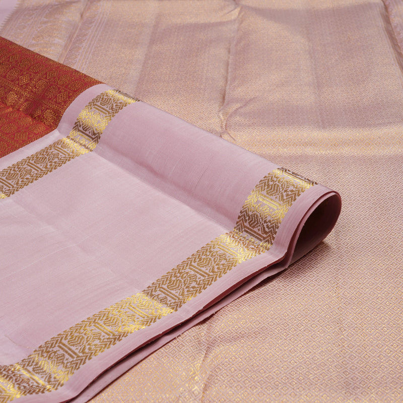 Hayagrivas Handloom Kanjivaram Silk Saree in Red KBD1981B8-1