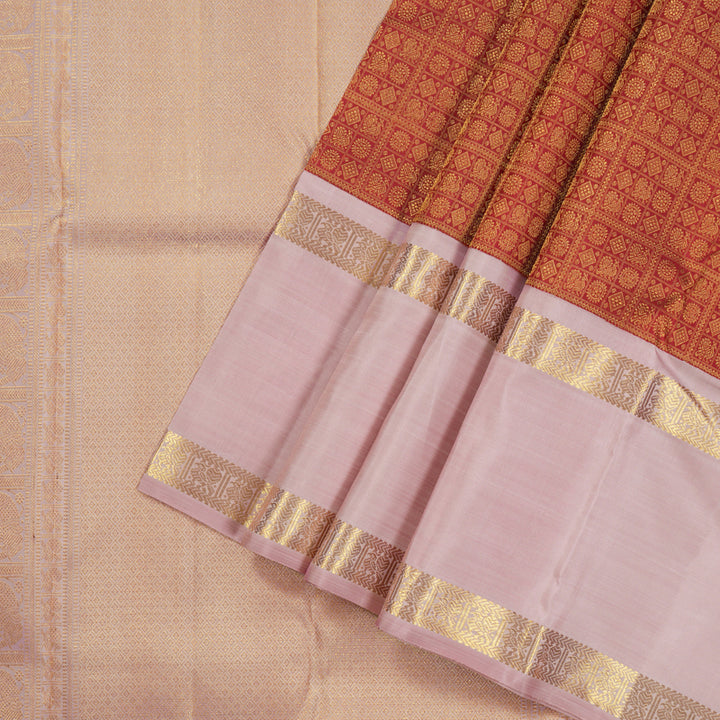 Hayagrivas Handloom Kanjivaram Silk Saree in Red KBD1981B8-1