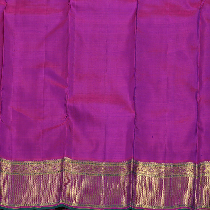 Hayagrivas Dark Blue Handloom Kanjivaram Silk Saree with Purple Border KBD1985B3-1