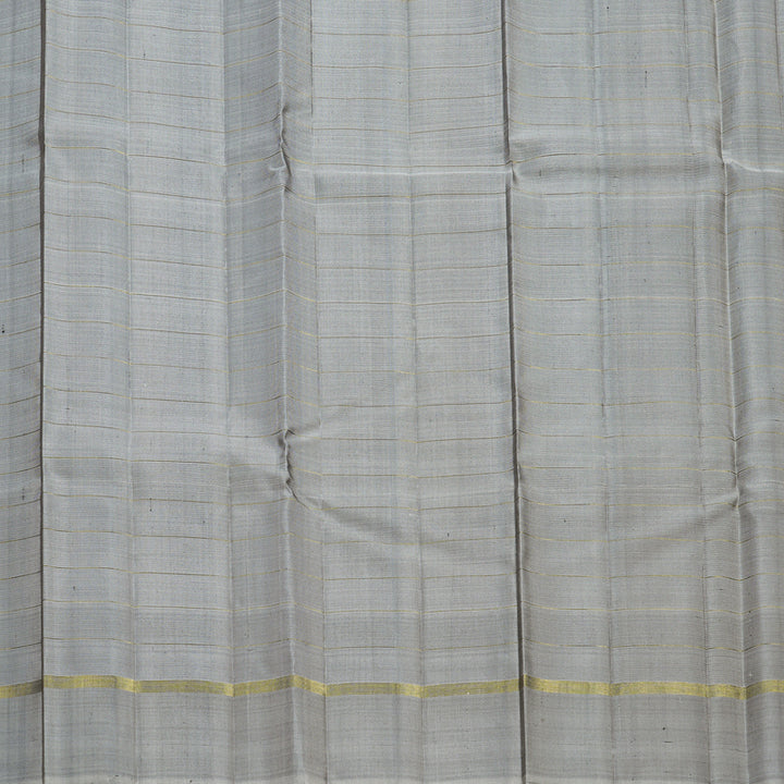 Hayagrivas Black Handloom Kanjivaram Silk Saree with Grey Border KBD1988B1-2