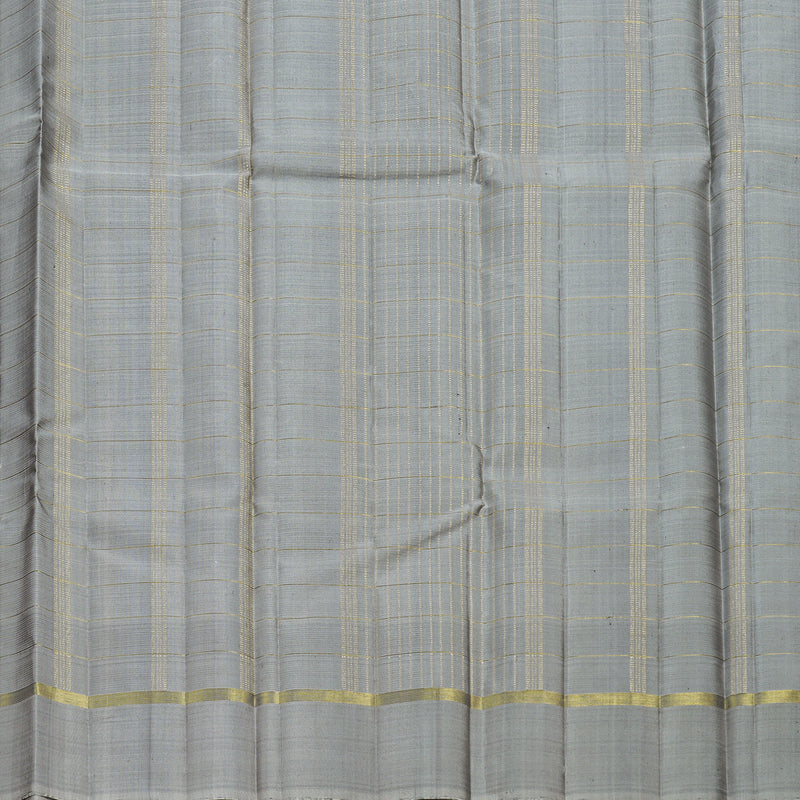 Hayagrivas Black Handloom Kanjivaram Silk Saree with Grey Border KBD1988B1-2