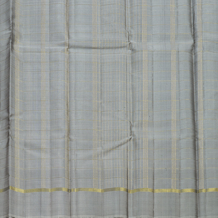 Hayagrivas Black Handloom Kanjivaram Silk Saree with Grey Border KBD1988B1-2