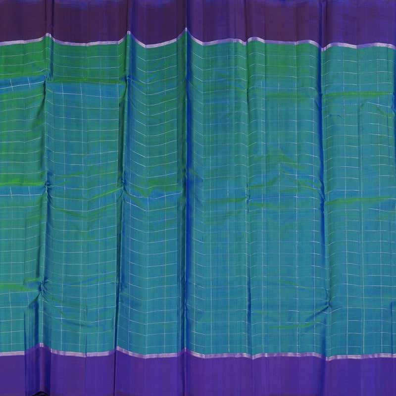 Hayagrivas Handloom Kanjivaram Silk Saree in Majestic Peacock blue KBD1988B1-5