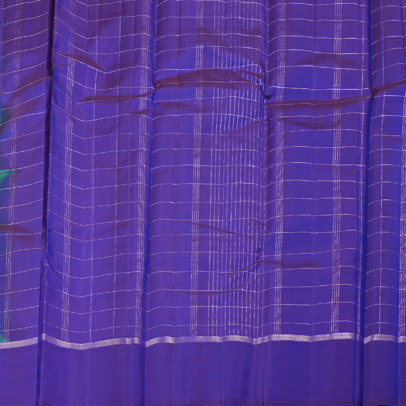 Hayagrivas Handloom Kanjivaram Silk Saree in Majestic Peacock blue KBD1988B1-5