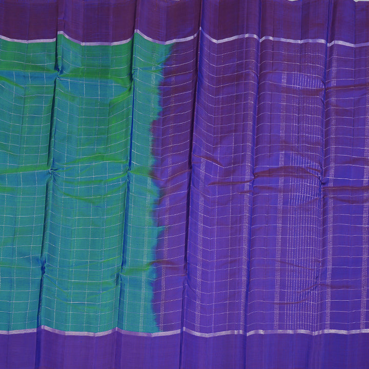 Hayagrivas Handloom Kanjivaram Silk Saree in Majestic Peacock blue KBD1988B1-5