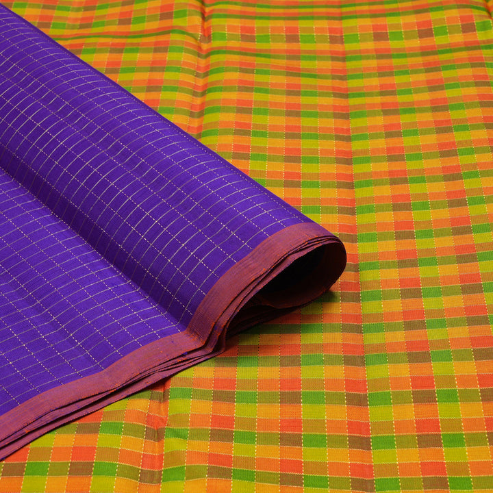 Hayagrivas Handloom Purplish-Blue Kanjivaram Silk Saree KBD1988B3-2